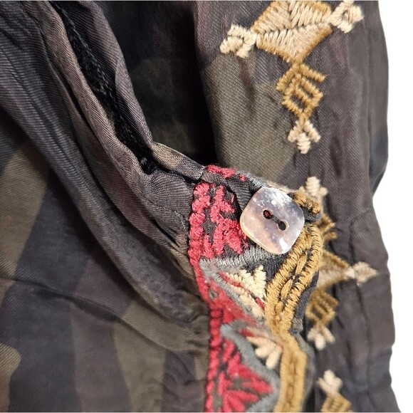 Johnny Was Workshop Camo Print Pull On Embroidered Pants womens XS - Picture 5 of 8